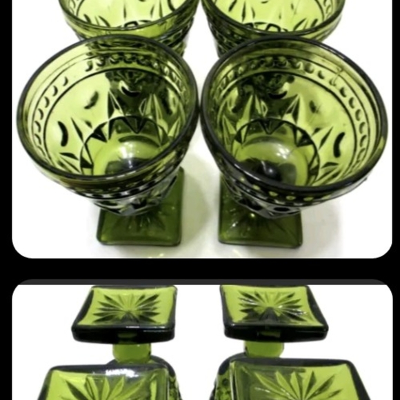 Vintage Colony Parklane 8 Goblets in EUC Ht.8" 2" Square Bases - Picture 3 of 3